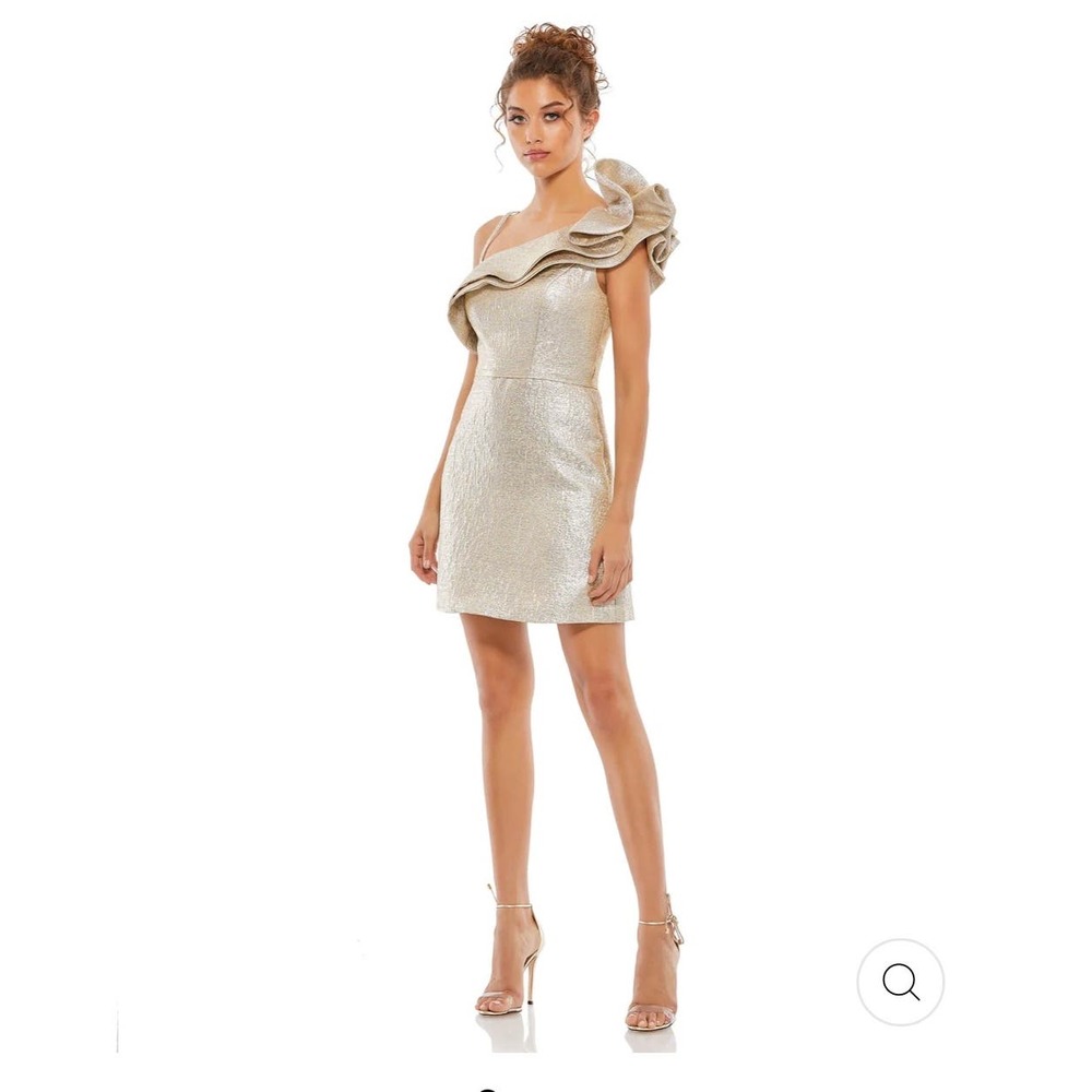 leena for Mac Duggal Metallic cocktail dress